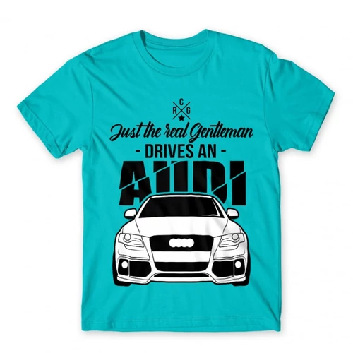 Atollkék Audi férfi rövid ujjú póló - Just the real Gentleman Audi A4