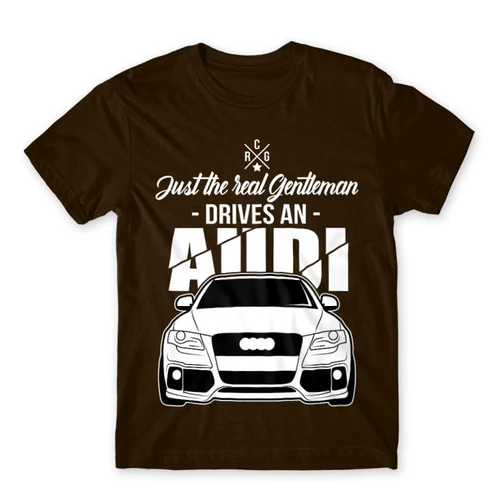 Barna Audi férfi rövid ujjú póló - Just the real Gentleman Audi A4