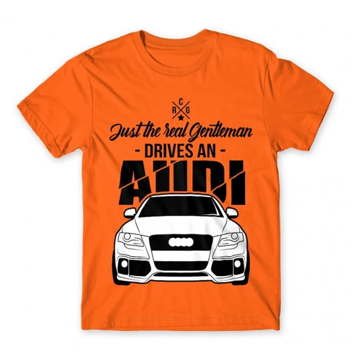 Narancs Audi férfi rövid ujjú póló - Just the real Gentleman Audi A4
