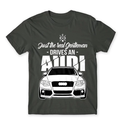 Sötétszürke Audi férfi rövid ujjú póló - Just the real Gentleman Audi A4