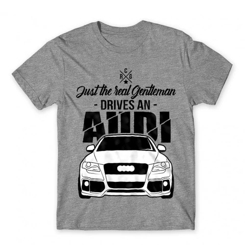 Sportszürke Audi férfi rövid ujjú póló - Just the real Gentleman Audi A4