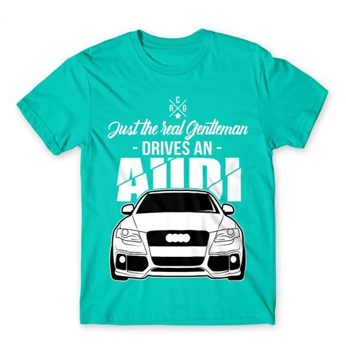 Türkiz Audi férfi rövid ujjú póló - Just the real Gentleman Audi A4