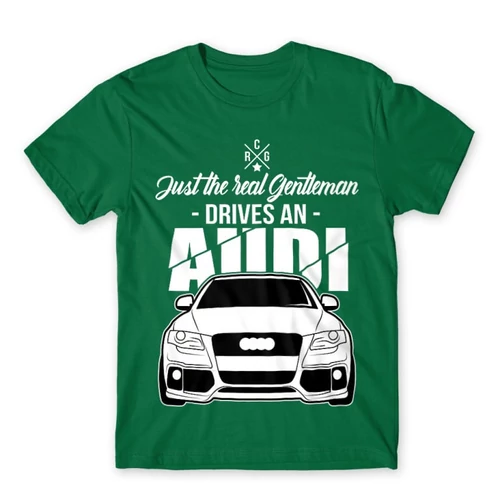 Zöld Audi férfi rövid ujjú póló - Just the real Gentleman Audi A4