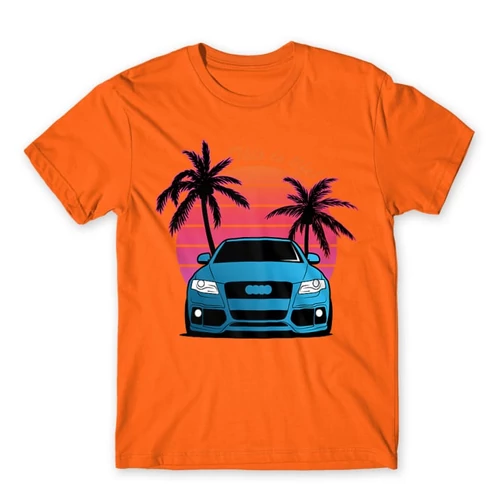 Narancs Audi férfi rövid ujjú póló - Vice City Audi A4