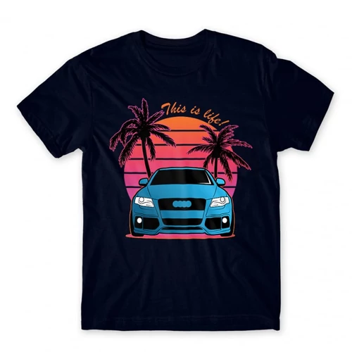 Sötétkék Audi férfi rövid ujjú póló - Vice City Audi A4