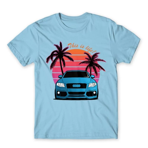 Világoskék Audi férfi rövid ujjú póló - Vice City Audi A4