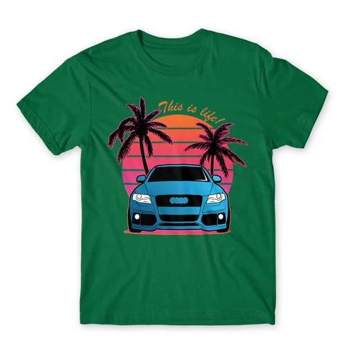 Zöld Audi férfi rövid ujjú póló - Vice City Audi A4