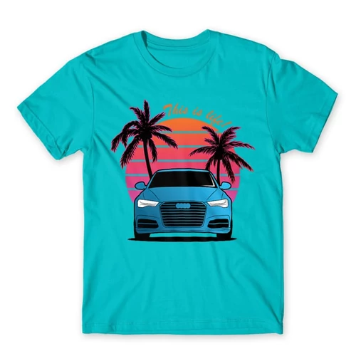 Atollkék Audi férfi rövid ujjú póló - Vice City Audi A6