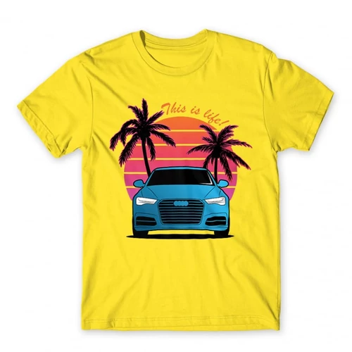 Citromsárga Audi férfi rövid ujjú póló - Vice City Audi A6
