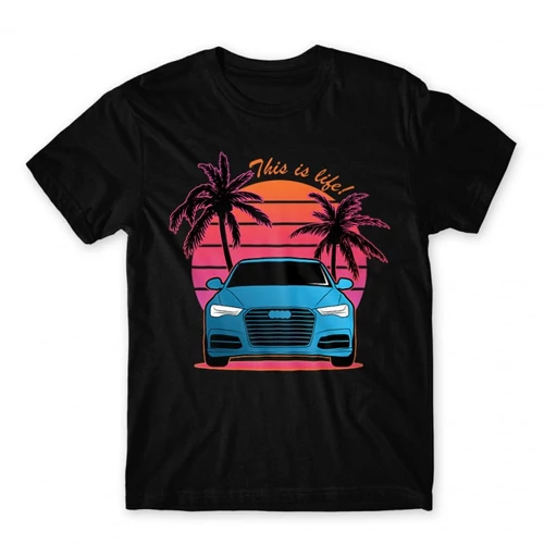 Fekete Audi férfi rövid ujjú póló - Vice City Audi A6