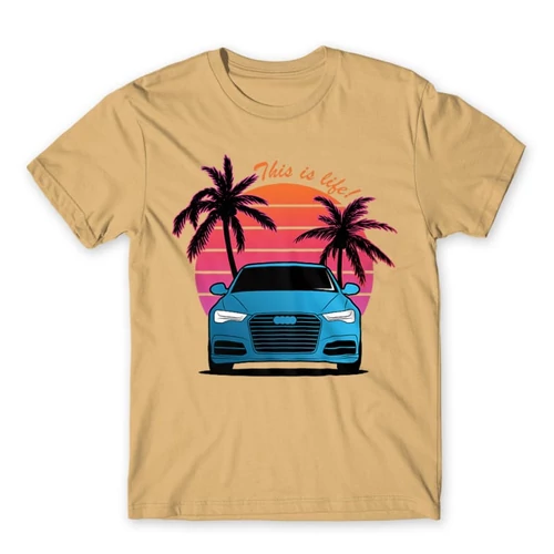 Homok Audi férfi rövid ujjú póló - Vice City Audi A6