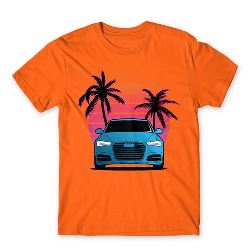 Narancs Audi férfi rövid ujjú póló - Vice City Audi A6