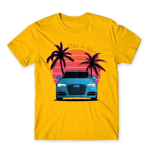 Sárga Audi férfi rövid ujjú póló - Vice City Audi A6