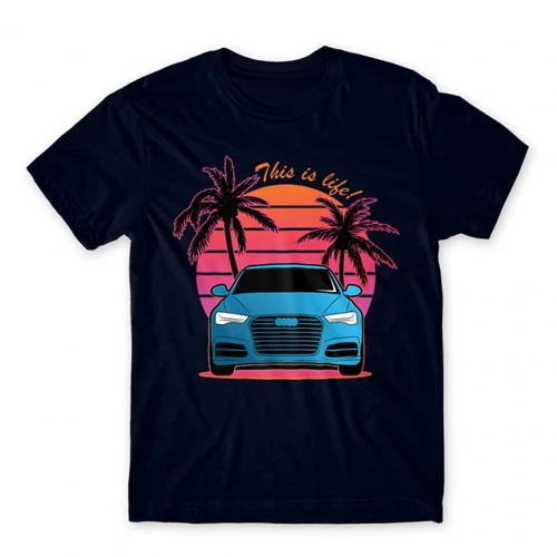Sötétkék Audi férfi rövid ujjú póló - Vice City Audi A6