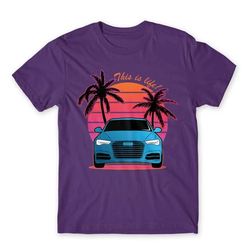 Sötétlila Audi férfi rövid ujjú póló - Vice City Audi A6