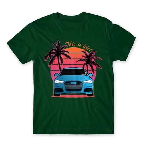 Sötétzöld Audi férfi rövid ujjú póló - Vice City Audi A6