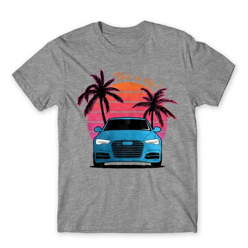 Sportszürke Audi férfi rövid ujjú póló - Vice City Audi A6