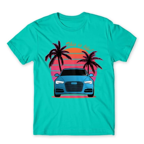 Türkiz Audi férfi rövid ujjú póló - Vice City Audi A6