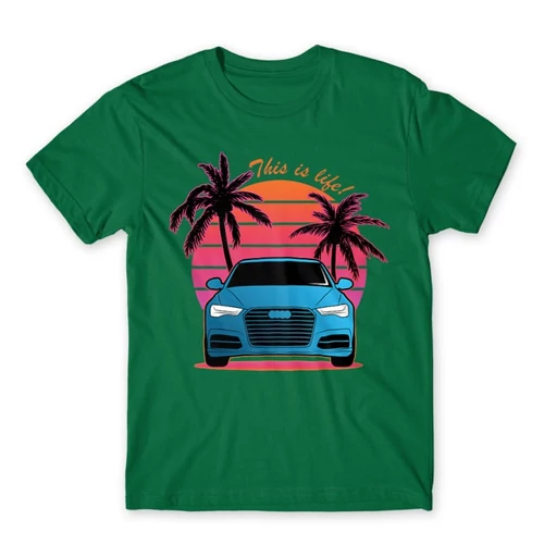 Zöld Audi férfi rövid ujjú póló - Vice City Audi A6