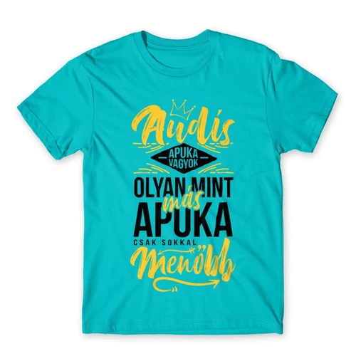 Atollkék Audi férfi rövid ujjú póló - Audis apuka