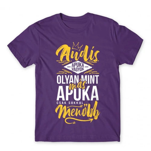 Sötétlila Audi férfi rövid ujjú póló - Audis apuka