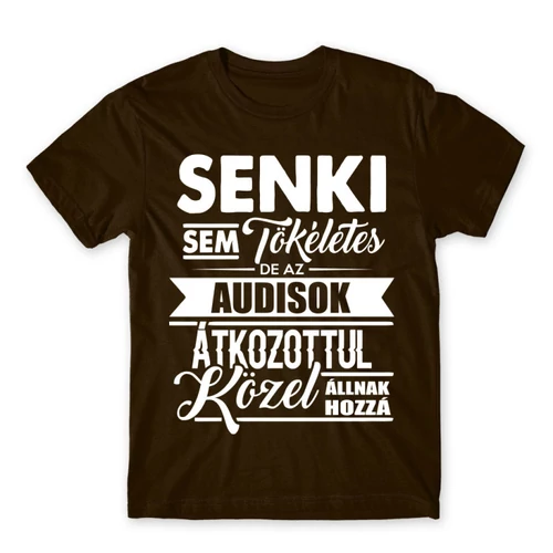 Barna Audi férfi rövid ujjú póló - Senki nem tökéletes...