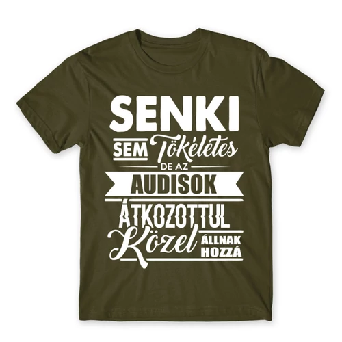 Khaki Audi férfi rövid ujjú póló - Senki nem tökéletes...