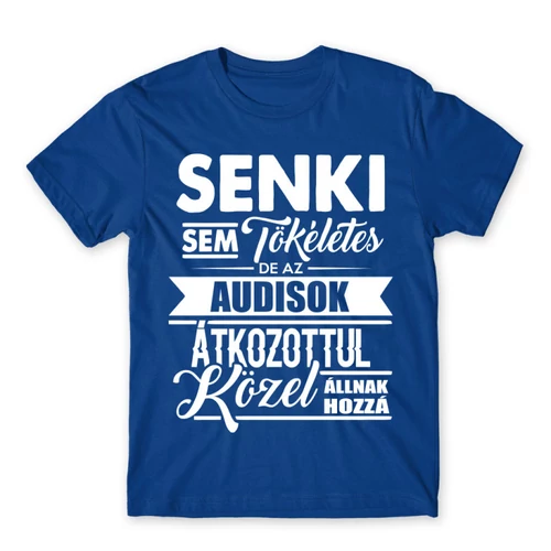 Királykék Audi férfi rövid ujjú póló - Senki nem tökéletes...