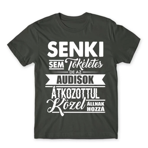 Sötétszürke Audi férfi rövid ujjú póló - Senki nem tökéletes...