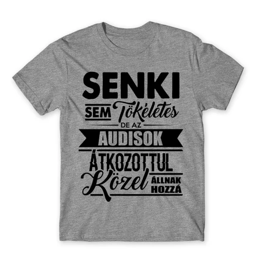 Sportszürke Audi férfi rövid ujjú póló - Senki nem tökéletes...