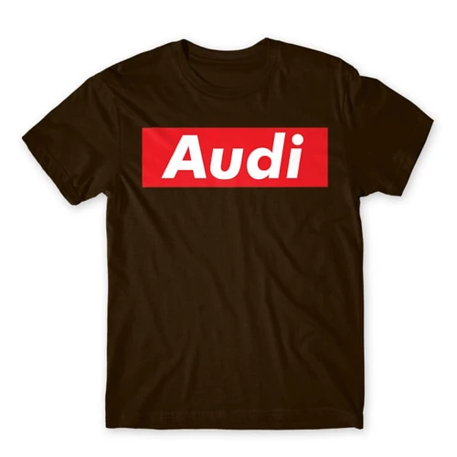 Barna Audi férfi rövid ujjú póló - Audi Stripe
