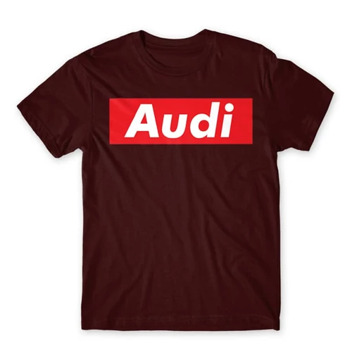 Bordó Audi férfi rövid ujjú póló - Audi Stripe