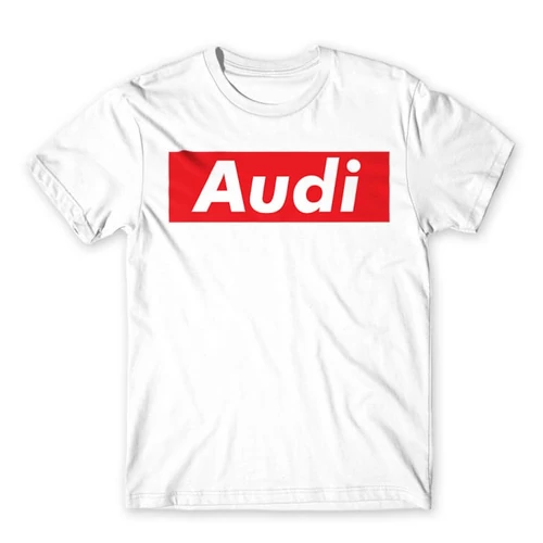 Fehér Audi férfi rövid ujjú póló - Audi Stripe