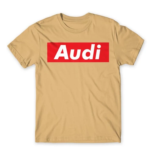 Homok Audi férfi rövid ujjú póló - Audi Stripe