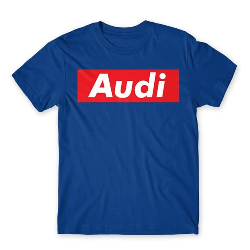 Királykék Audi férfi rövid ujjú póló - Audi Stripe