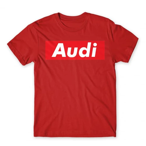 Piros Audi férfi rövid ujjú póló - Audi Stripe