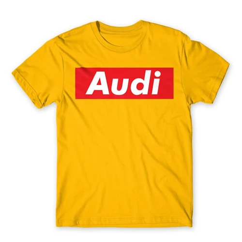 Sárga Audi férfi rövid ujjú póló - Audi Stripe