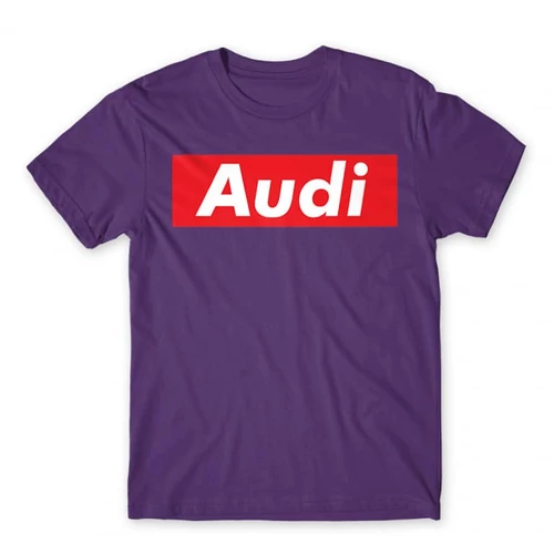 Sötétlila Audi férfi rövid ujjú póló - Audi Stripe