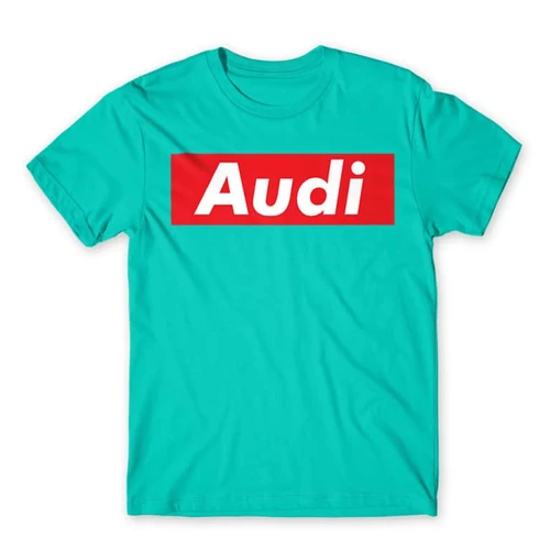 Türkiz Audi férfi rövid ujjú póló - Audi Stripe