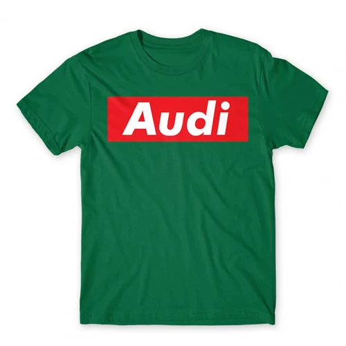 Zöld Audi férfi rövid ujjú póló - Audi Stripe