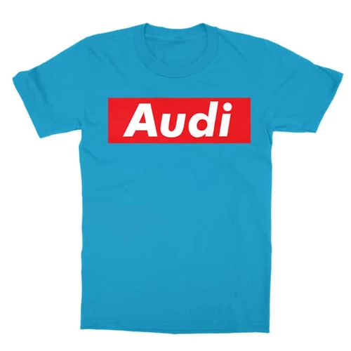Atollkék Audi gyerek rövid ujjú póló - Audi Stripe