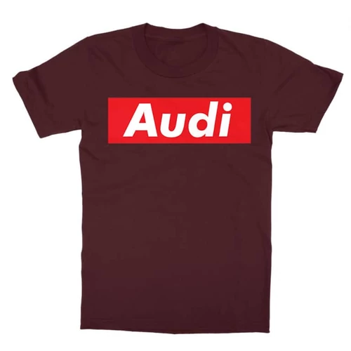 Bordó Audi gyerek rövid ujjú póló - Audi Stripe