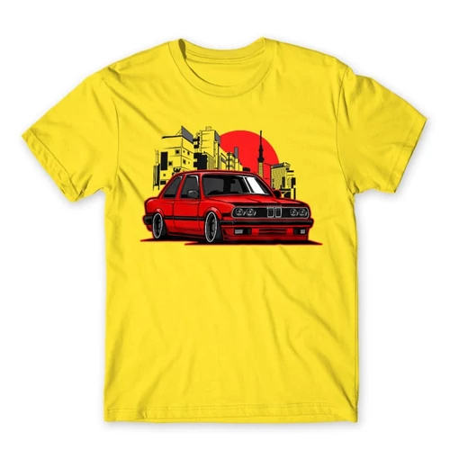 Citromsárga BMW férfi rövid ujjú póló - City