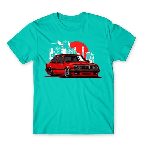 Türkiz BMW férfi rövid ujjú póló - City