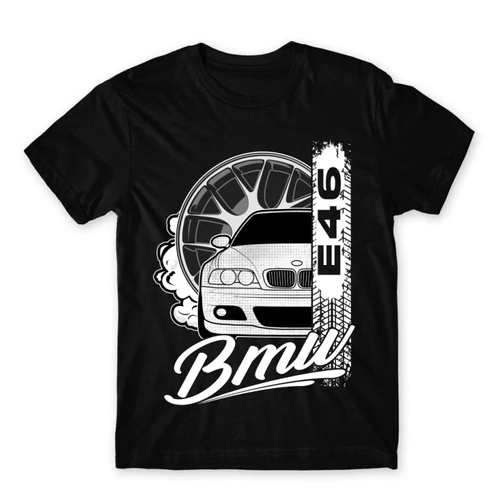 Fekete BMW férfi rövid ujjú póló - BMW E46 Badge
