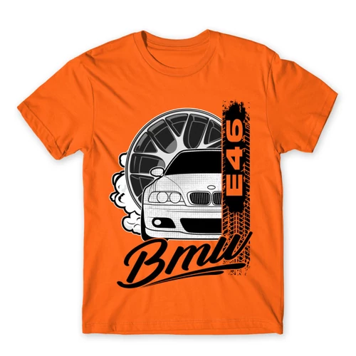 Narancs BMW férfi rövid ujjú póló - BMW E46 Badge