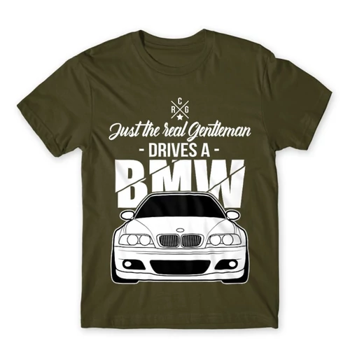 Khaki BMW férfi rövid ujjú póló - Just the real Gentleman - BMW E46