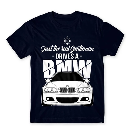 Fekete BMW férfi rövid ujjú póló - Just the real Gentleman - BMW E46