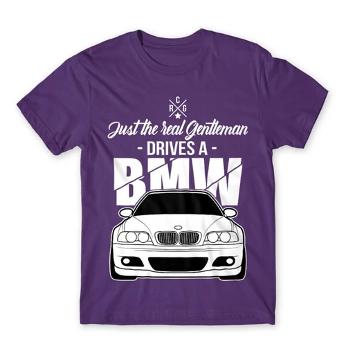 Sötétlila BMW férfi rövid ujjú póló - Just the real Gentleman - BMW E46