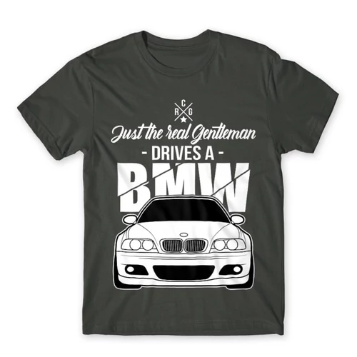 Sötétszürke BMW férfi rövid ujjú póló - Just the real Gentleman - BMW E46